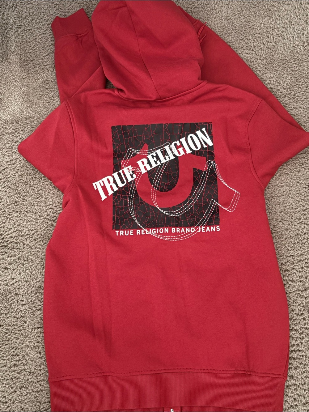True Religion Kids Red Logo Graphic Hoodie